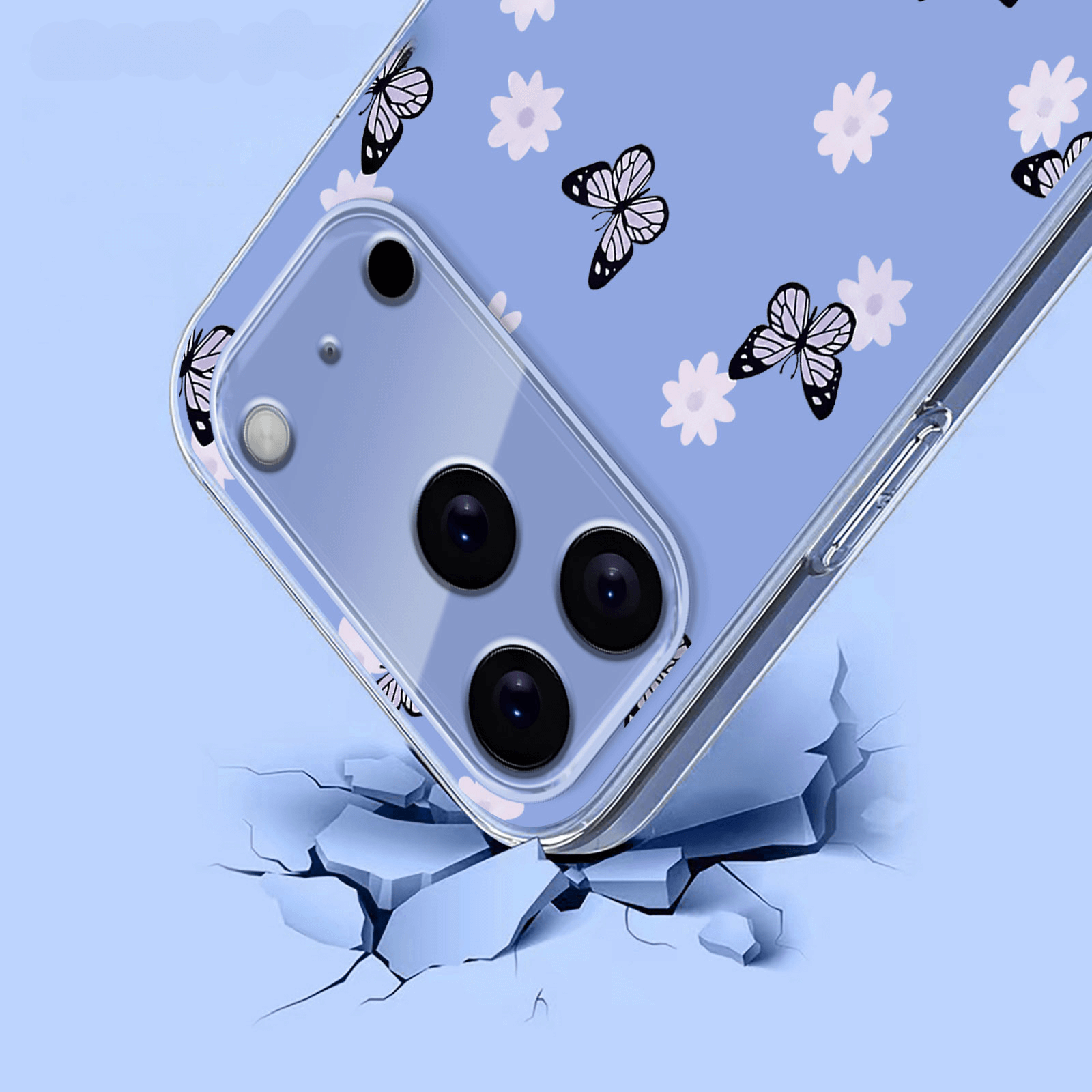 iPhone 17 Pro Max - Silikon Gummi Hülle Blumen