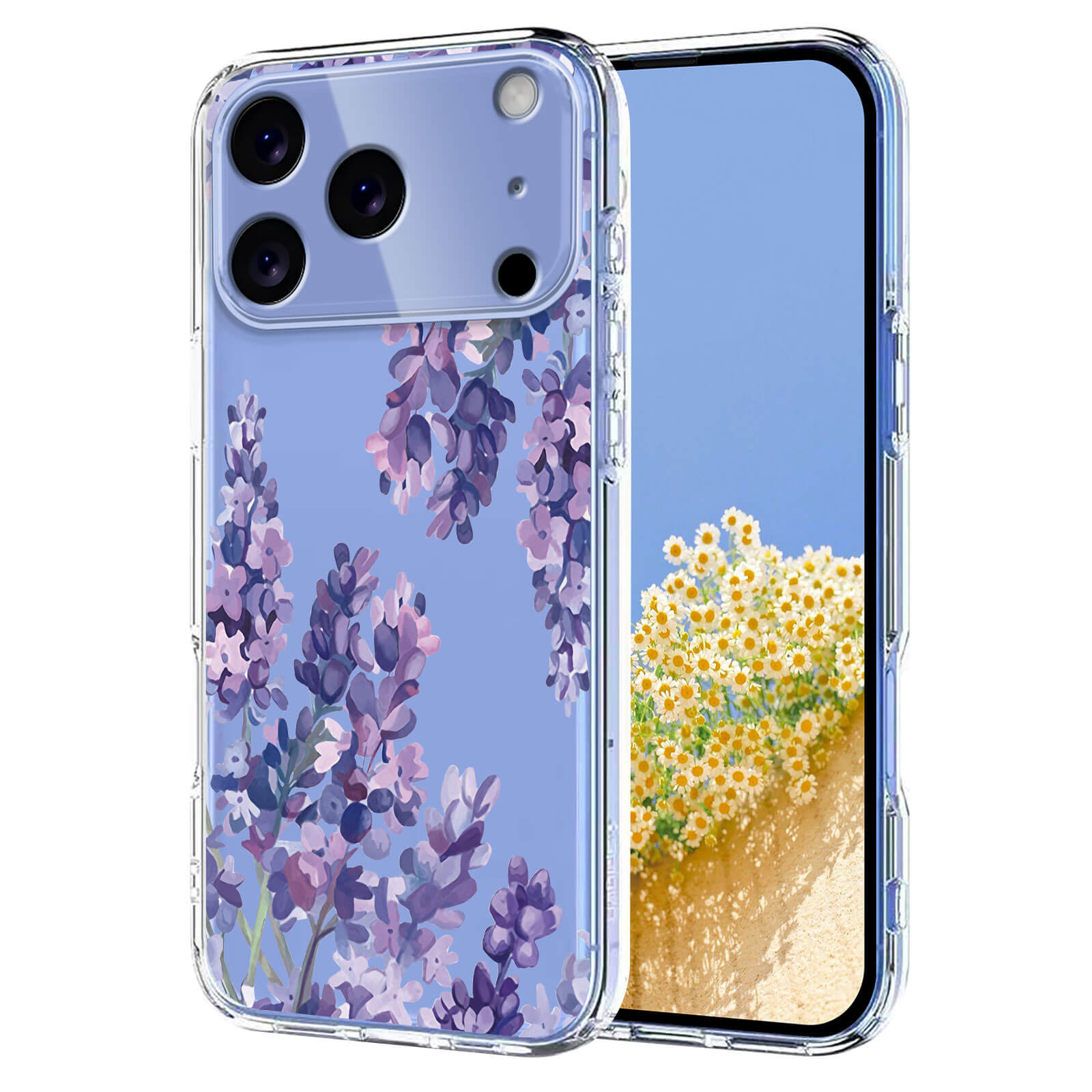 iPhone 17 Pro Max - Silikon Gummi Hülle Blumen