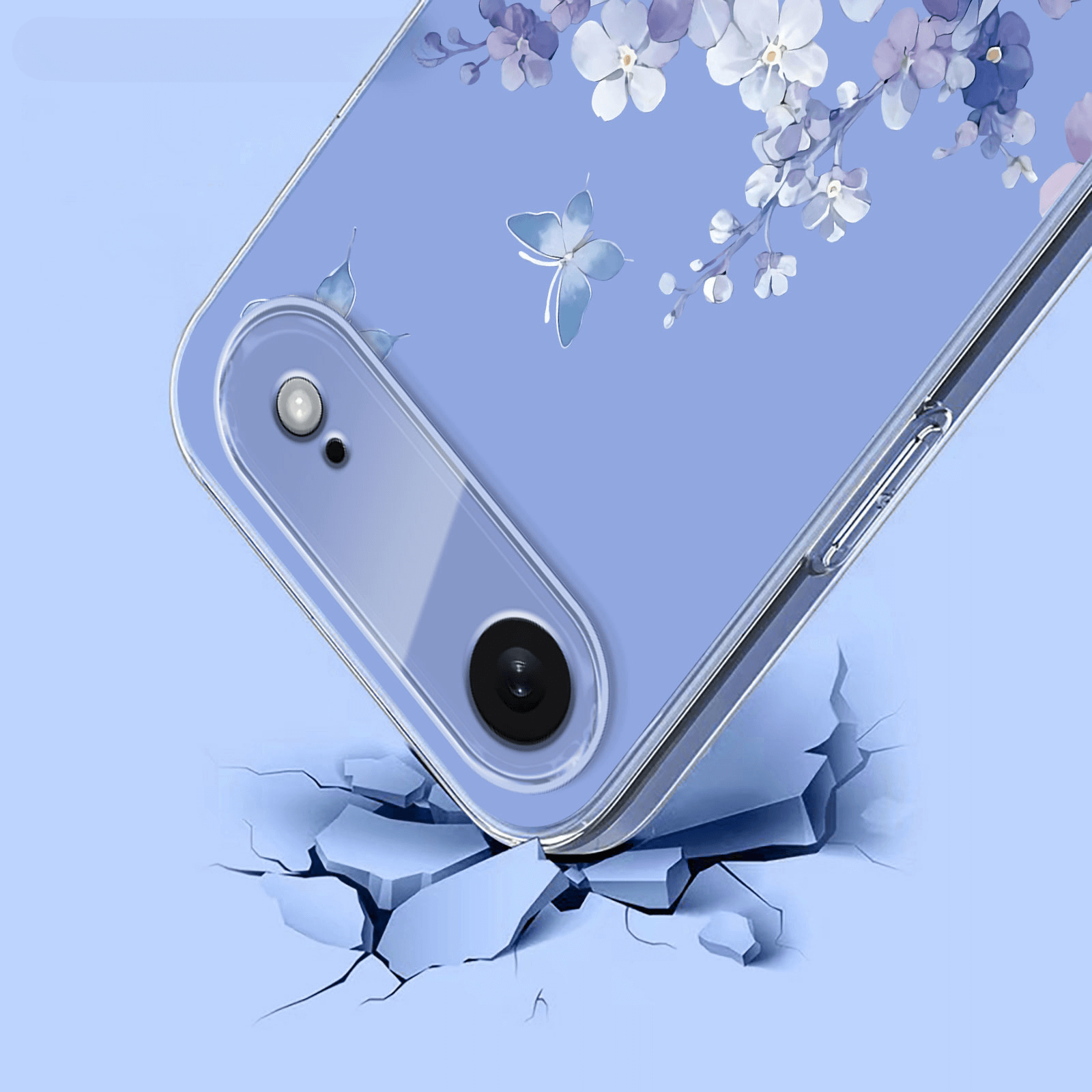 iPhone 17 Air - Custodia in gomma siliconica fiori