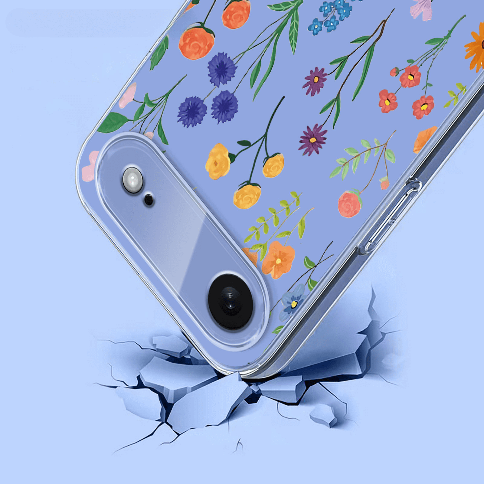 iPhone 17 Air - Custodia in gomma siliconica fiori