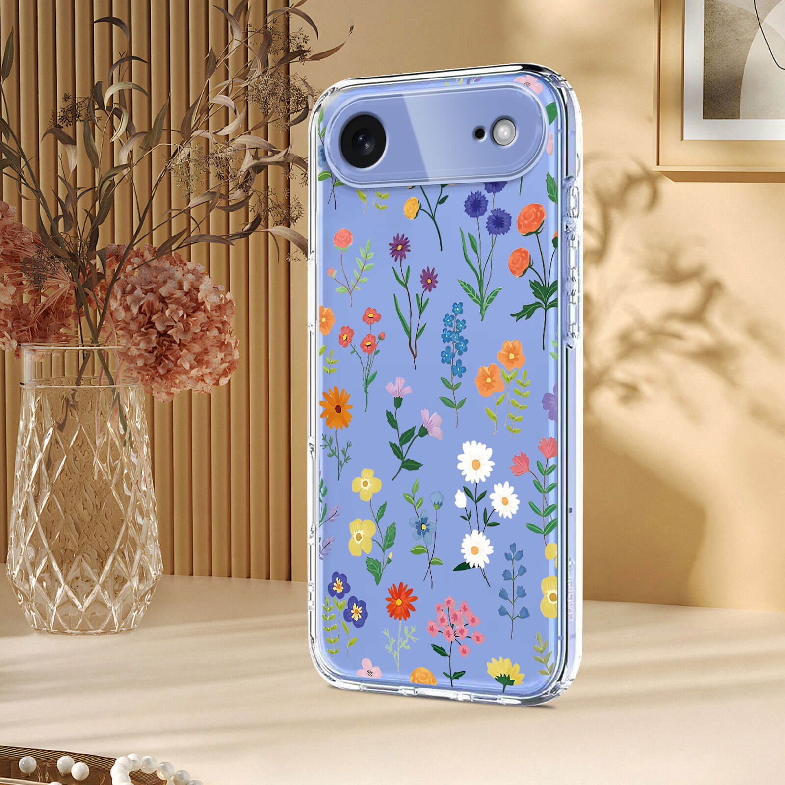 iPhone 17 Air - Custodia in gomma siliconica fiori