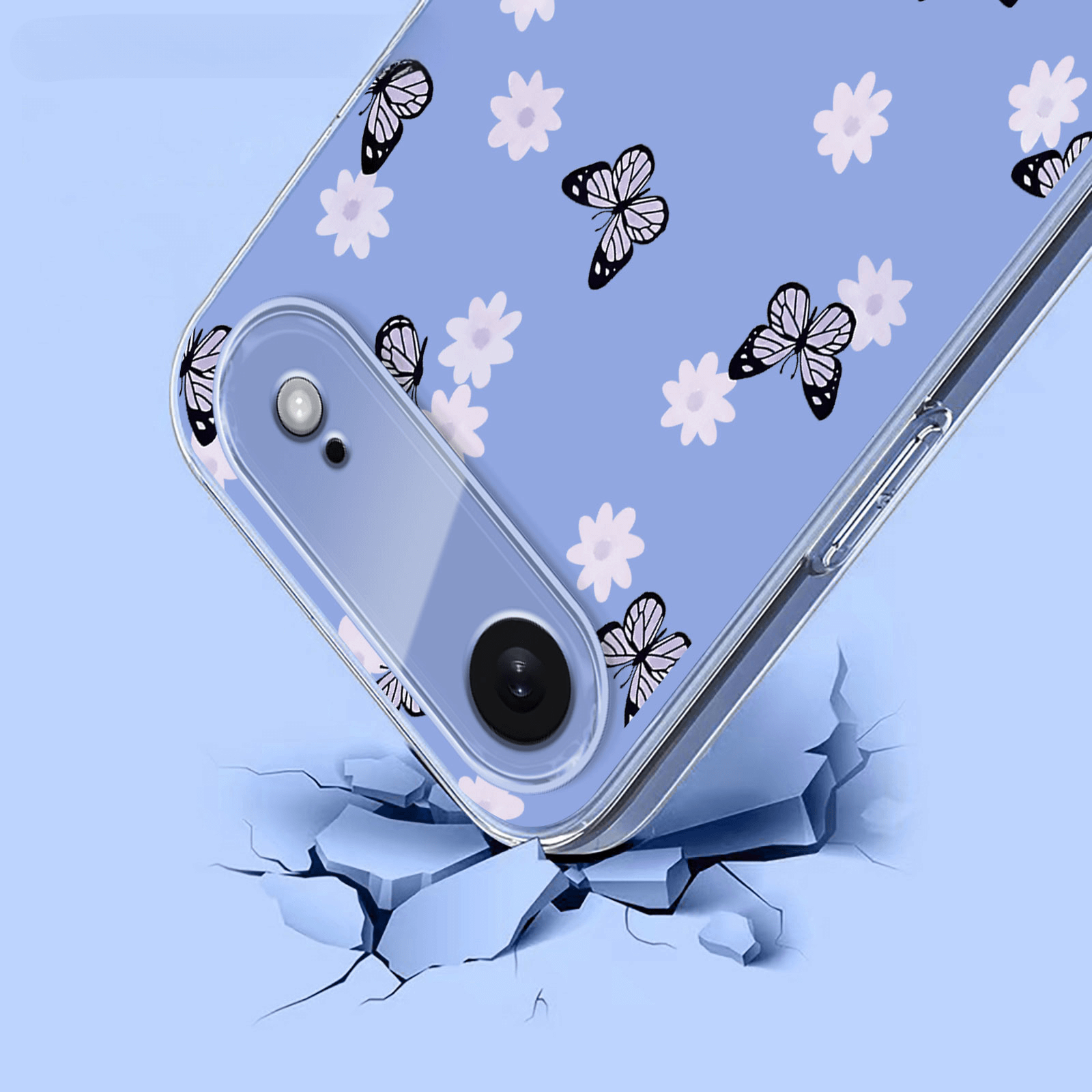 iPhone 17 Air - Custodia in gomma siliconica fiori