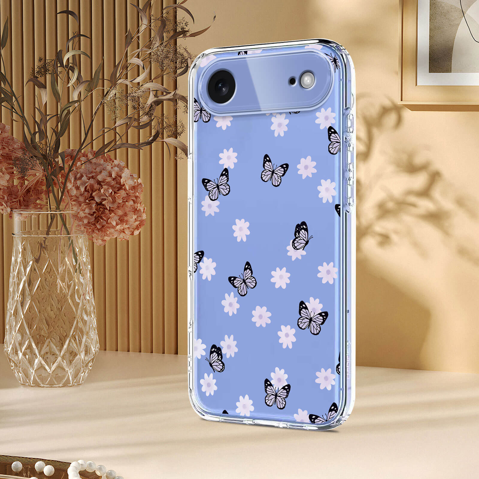 iPhone 17 Air - Custodia in gomma siliconica fiori