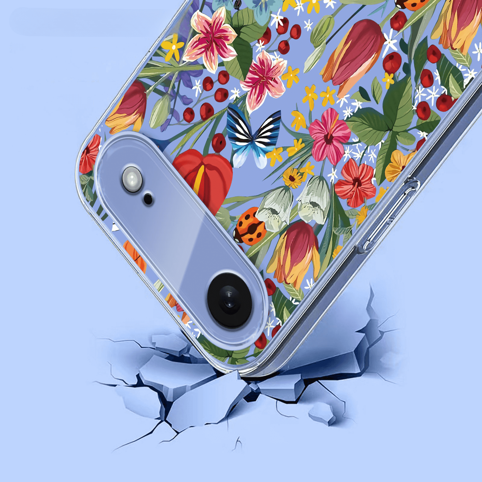 iPhone 17 Air - Custodia in gomma siliconica fiori