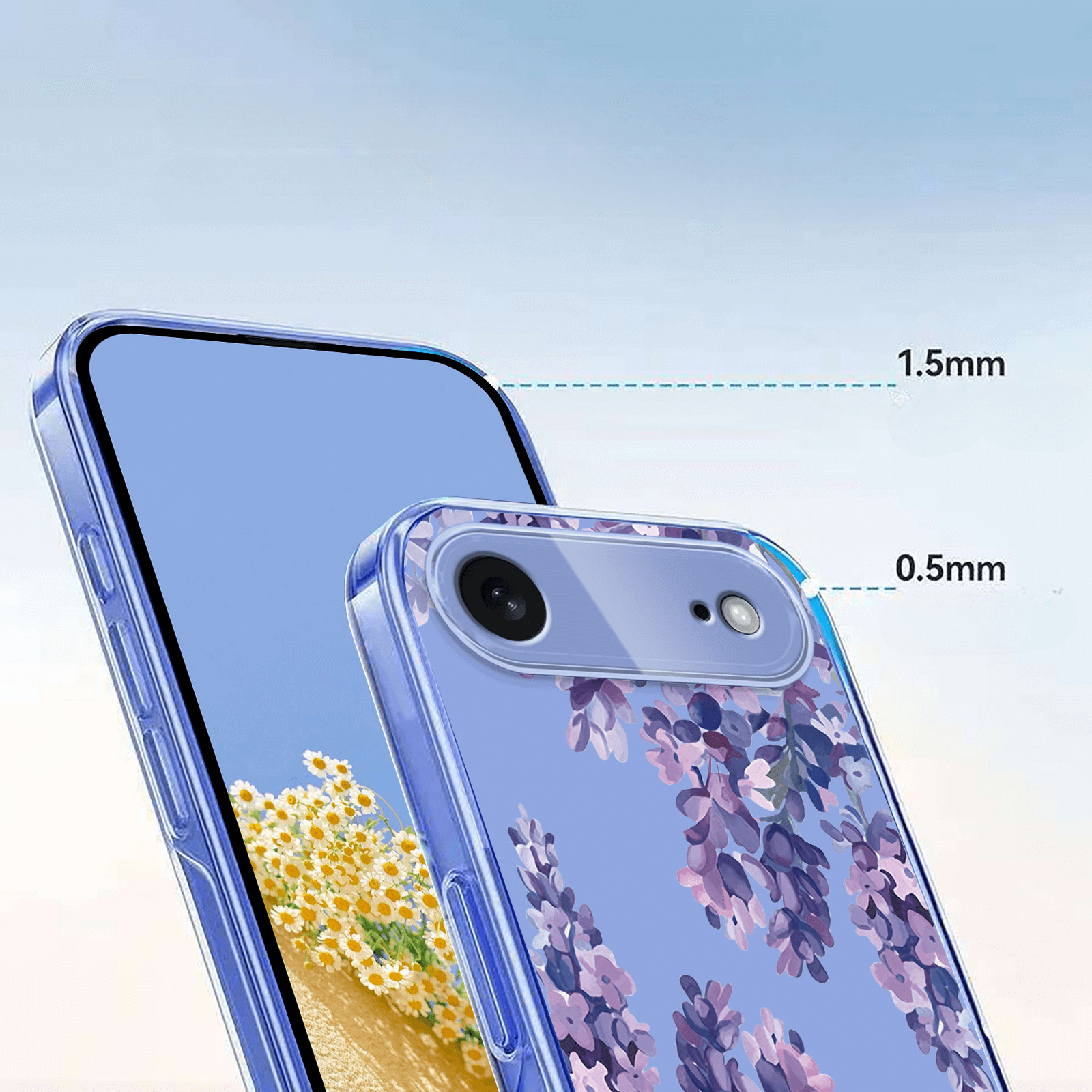 iPhone 17 Air - Custodia in gomma siliconica fiori