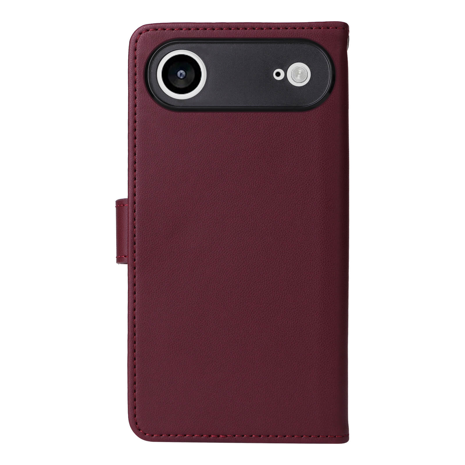 Die Cover-Discount iPhone 17 Air - Teilbare Brieftasche 2-in-1 Handyhülle ist eine kastanienbraune Ledertasche mit Kameraausschnitt, Seitenklappe und magnetischer Abdeckung für zusätzlichen Komfort.