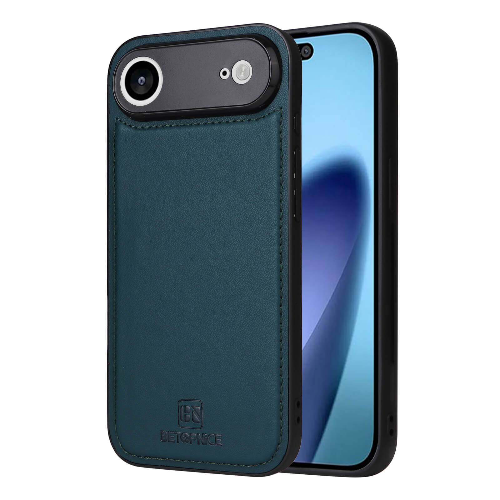 Die Cover-Discount iPhone 17 Air - Teilbare Brieftasche 2-in-1 Handyhülle in tealem Leder verfügt über eine magnetische Abdeckung, präzise Kameraausschnitte und zeigt sowohl den Bildschirm als auch die Rückseite Ihres Smartphones.