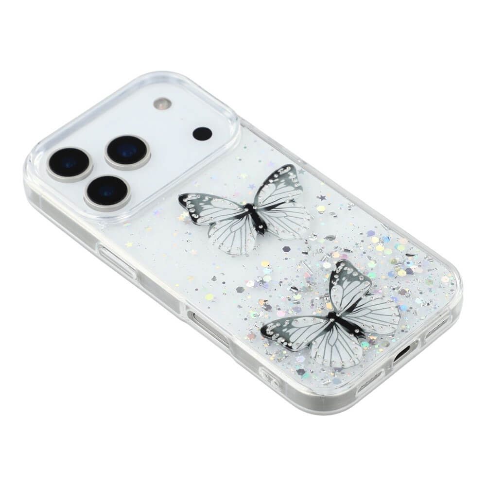 iPhone 17 Pro Max - Glitzer Hülle Schmetterlinge