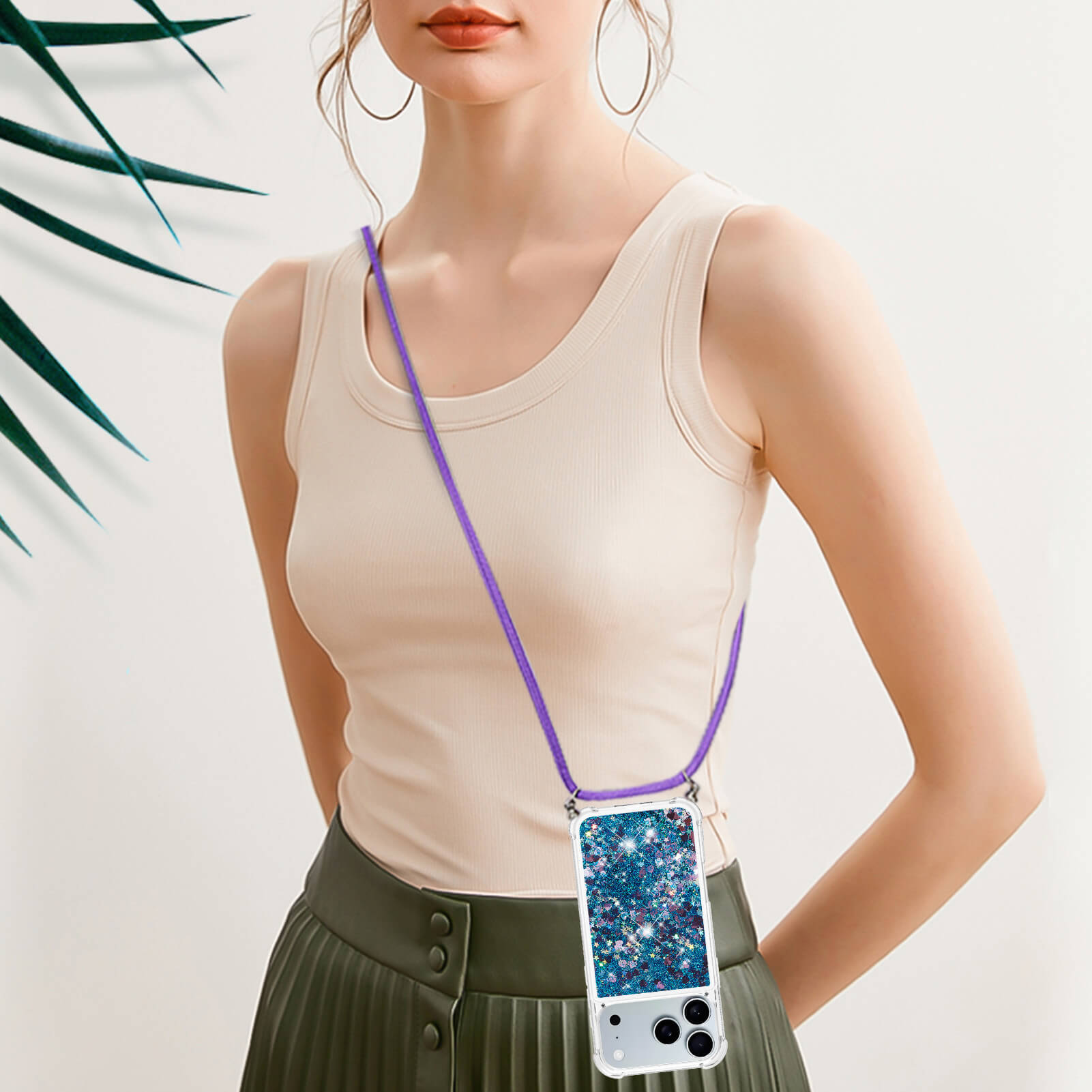 iPhone 17 Pro Max - Glitzer Hülle mit Kordel