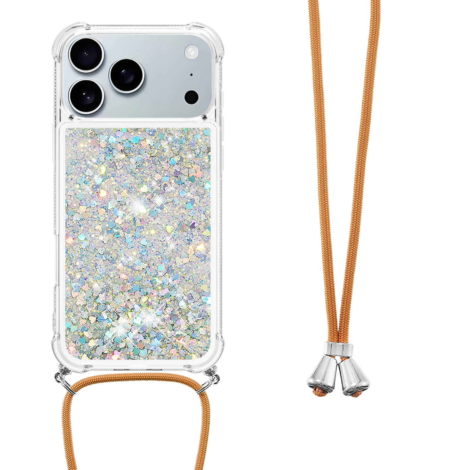iPhone 17 Pro Max - Glitzer Hülle mit Kordel