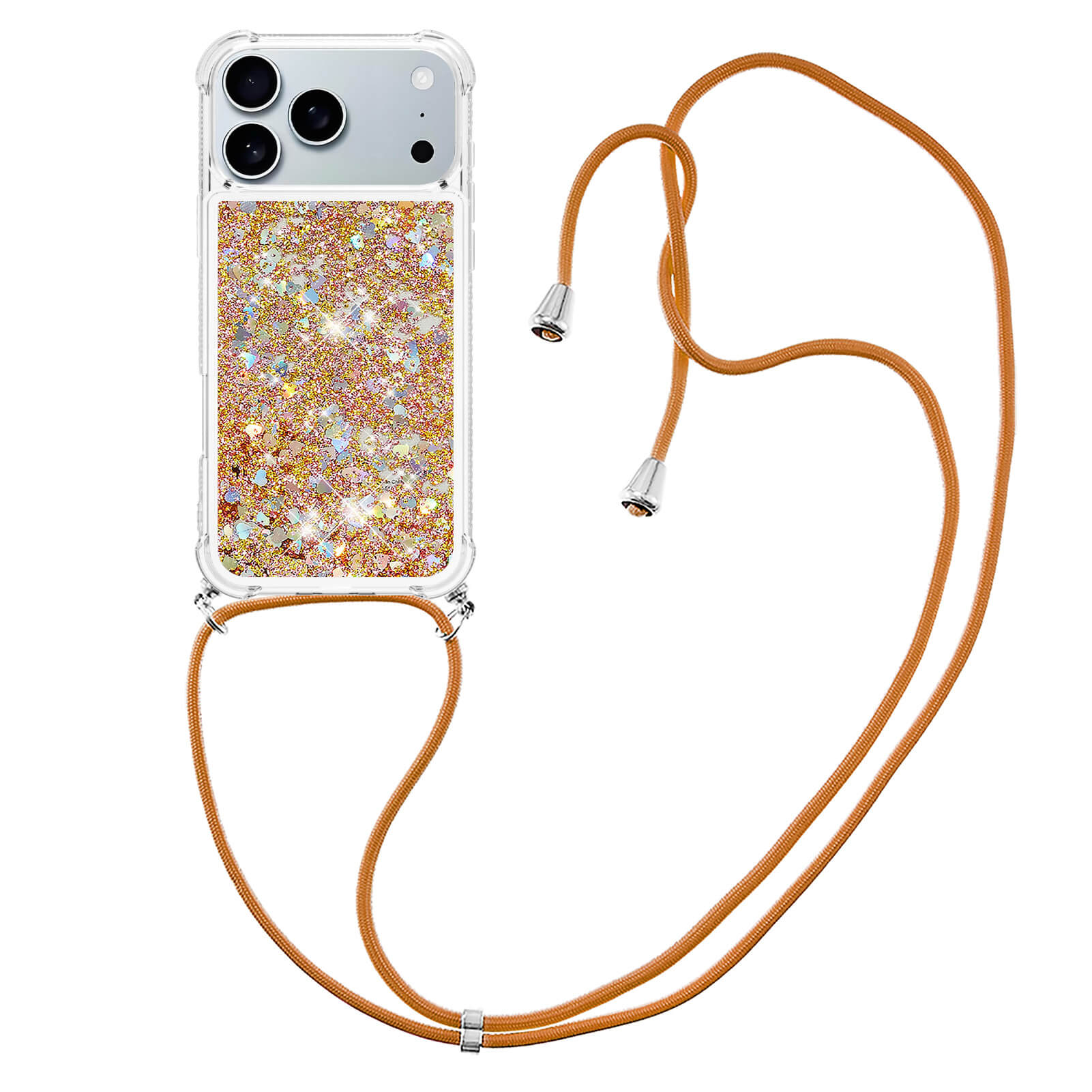 iPhone 17 Pro - Glitzer Hülle mit Kordel