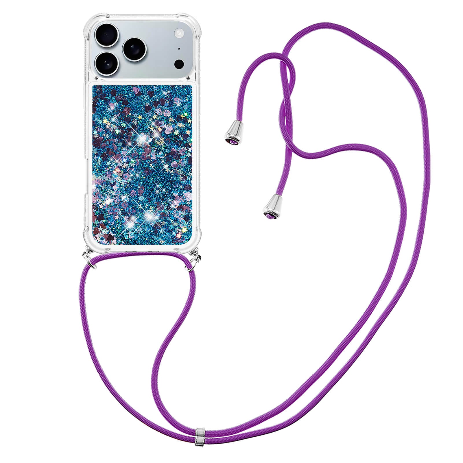 iPhone 17 Pro - Glitzer Hülle mit Kordel