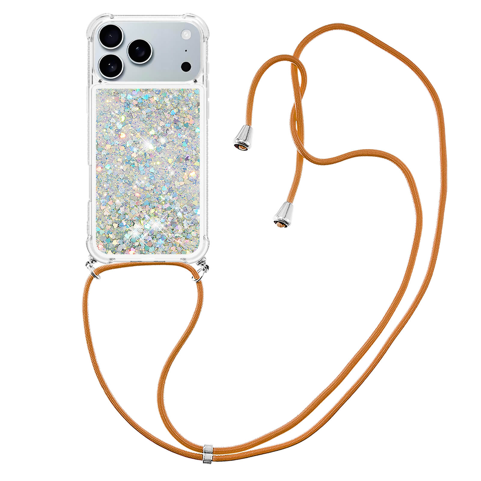 iPhone 17 Pro - Glitzer Hülle mit Kordel