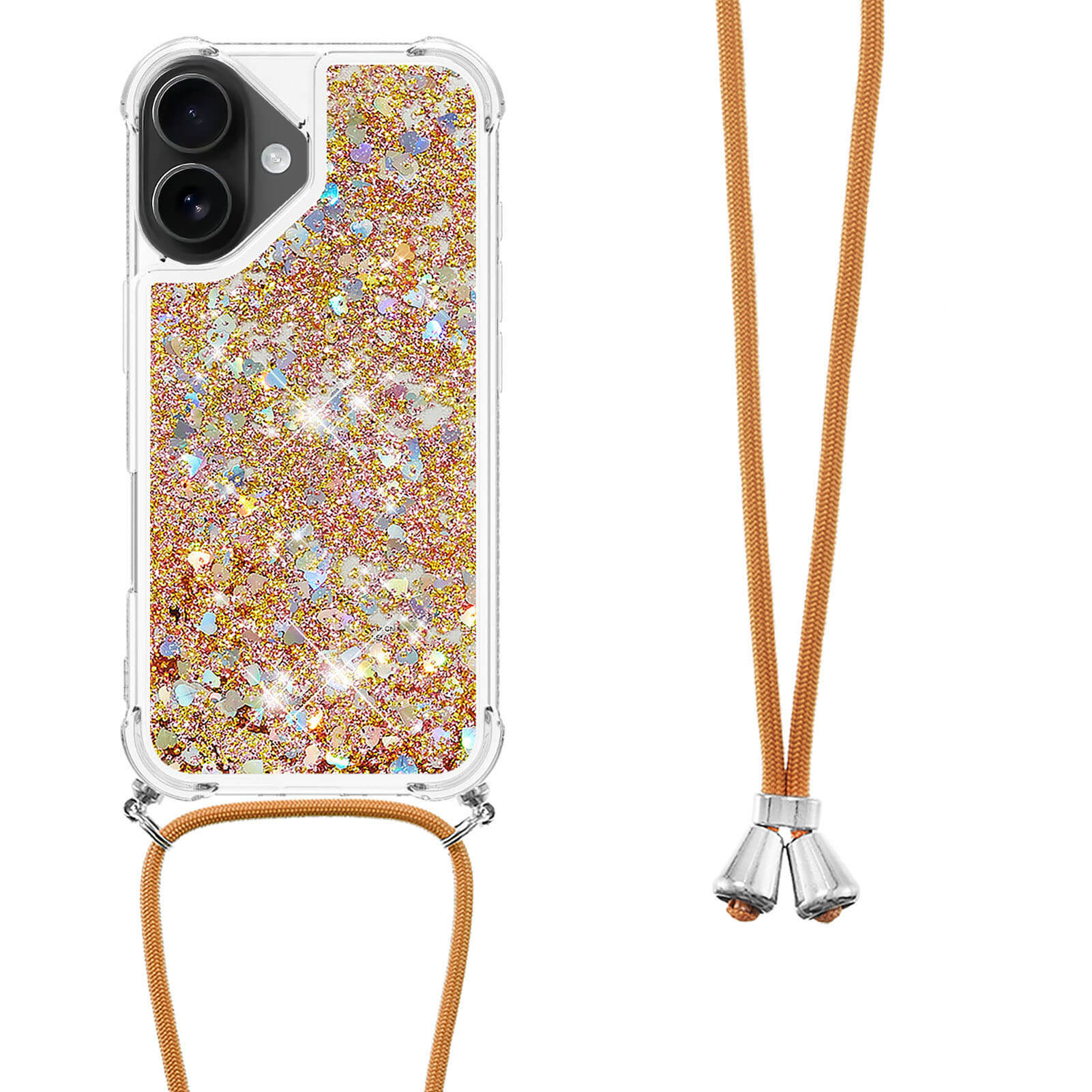 iPhone 17 - Glitzer Hülle mit Kordel