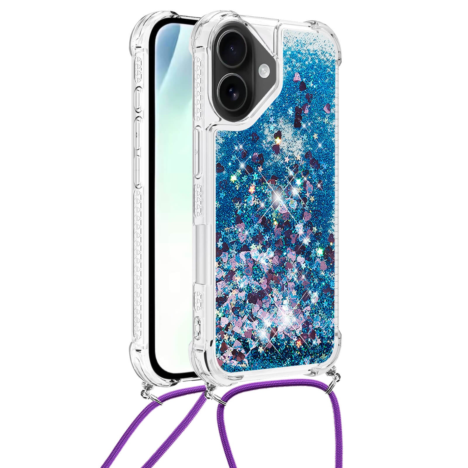 iPhone 17 - Glitzer Hülle mit Kordel