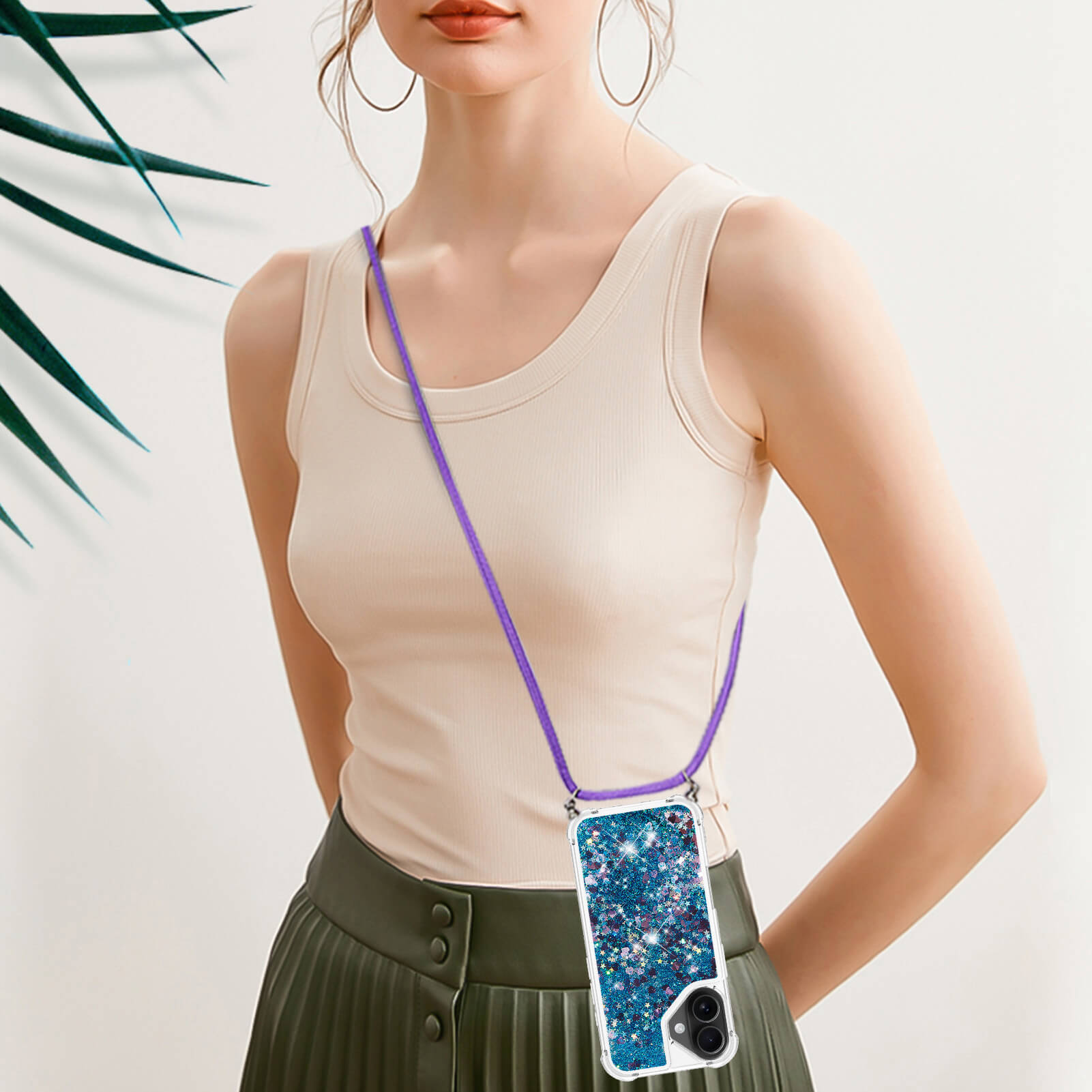 iPhone 17 - Glitzer Hülle mit Kordel