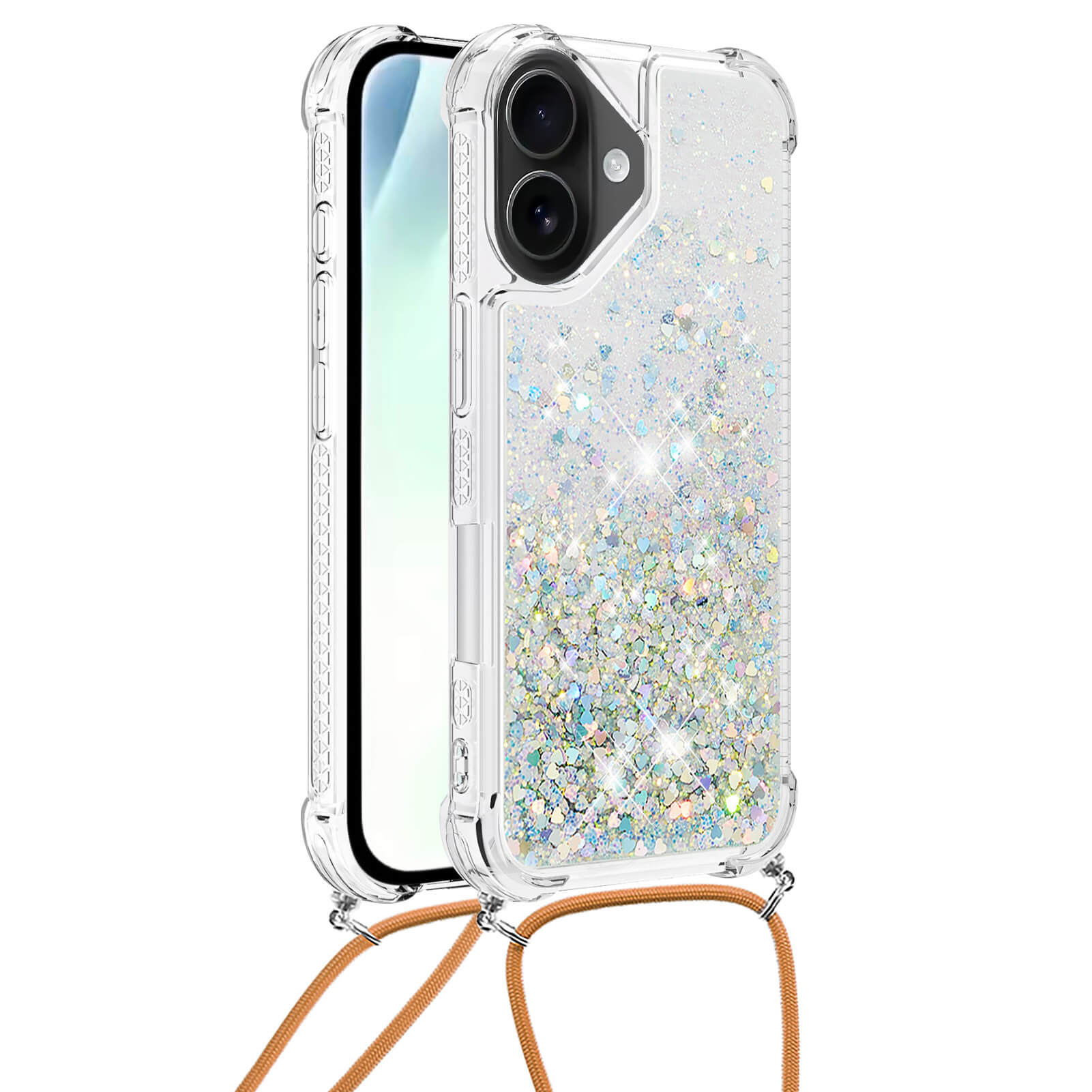 iPhone 17 - Glitzer Hülle mit Kordel