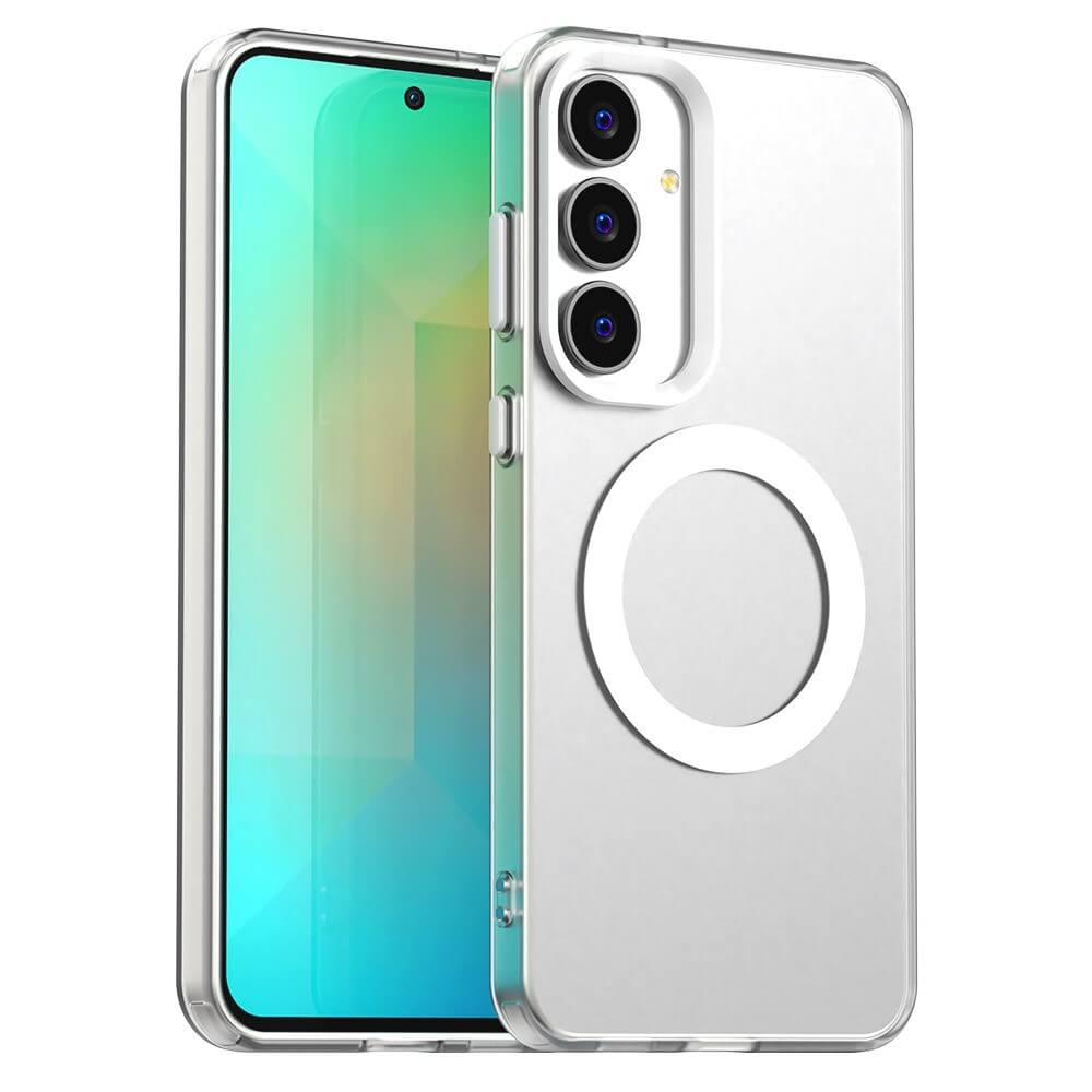 Galaxy S25 FE - Acryl-Handyhülle mit Magnet und Farbakzent