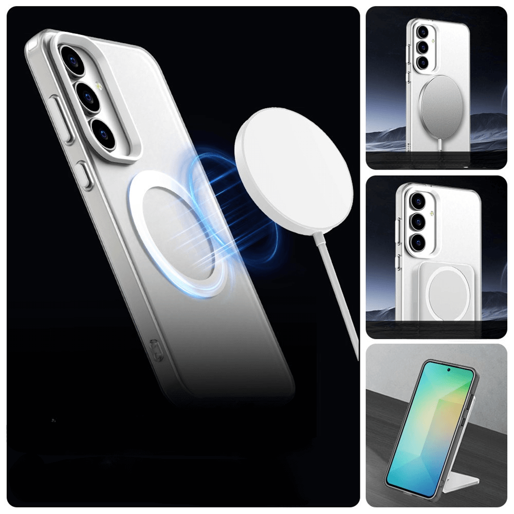 Galaxy S25 FE - Acryl-Handyhülle mit Magnet und Farbakzent