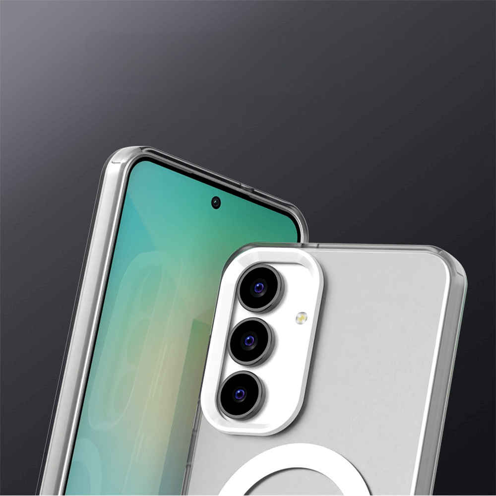 Galaxy S25 FE - Acryl-Handyhülle mit Magnet und Farbakzent