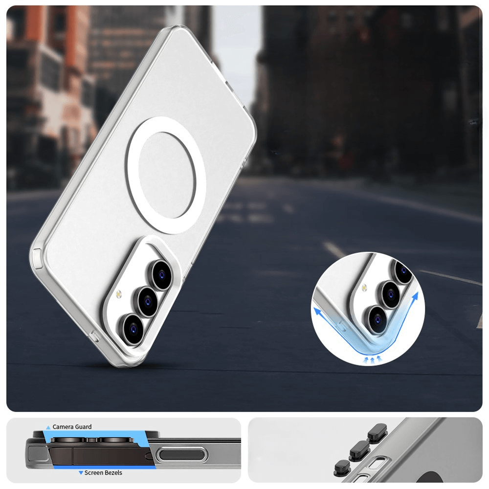 Galaxy S25 FE - Acryl-Handyhülle mit Magnet und Farbakzent