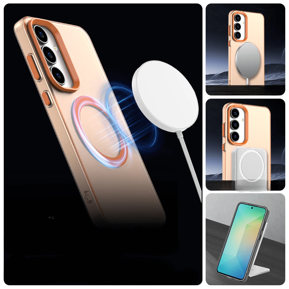 Galaxy S25 FE - Acryl-Handyhülle mit Magnet und Farbakzent