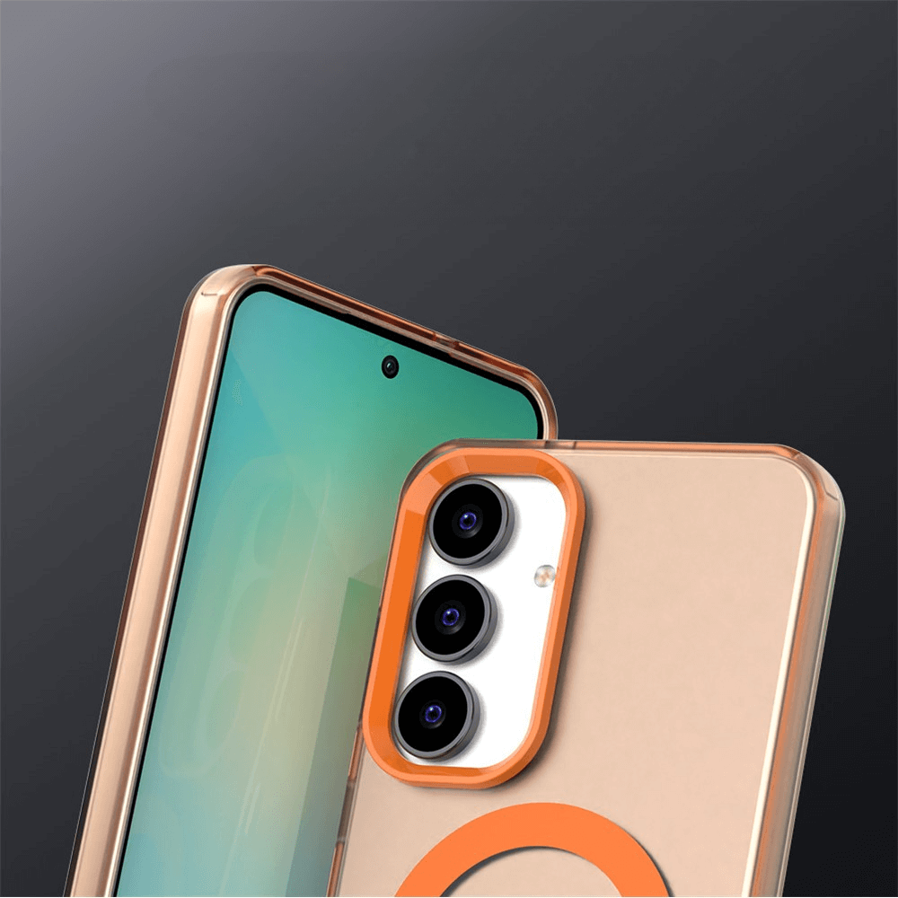 Galaxy S25 FE - Acryl-Handyhülle mit Magnet und Farbakzent