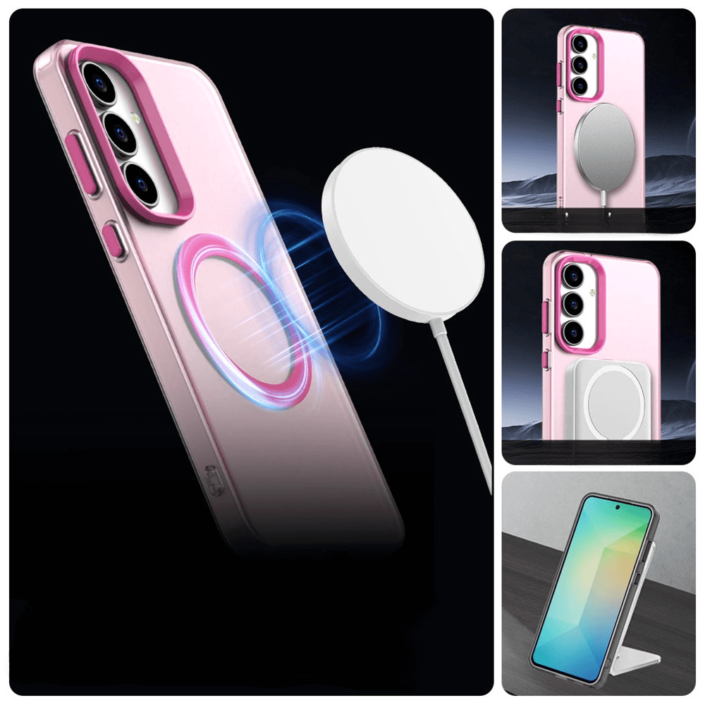 Galaxy S25 FE - Acryl-Handyhülle mit Magnet und Farbakzent