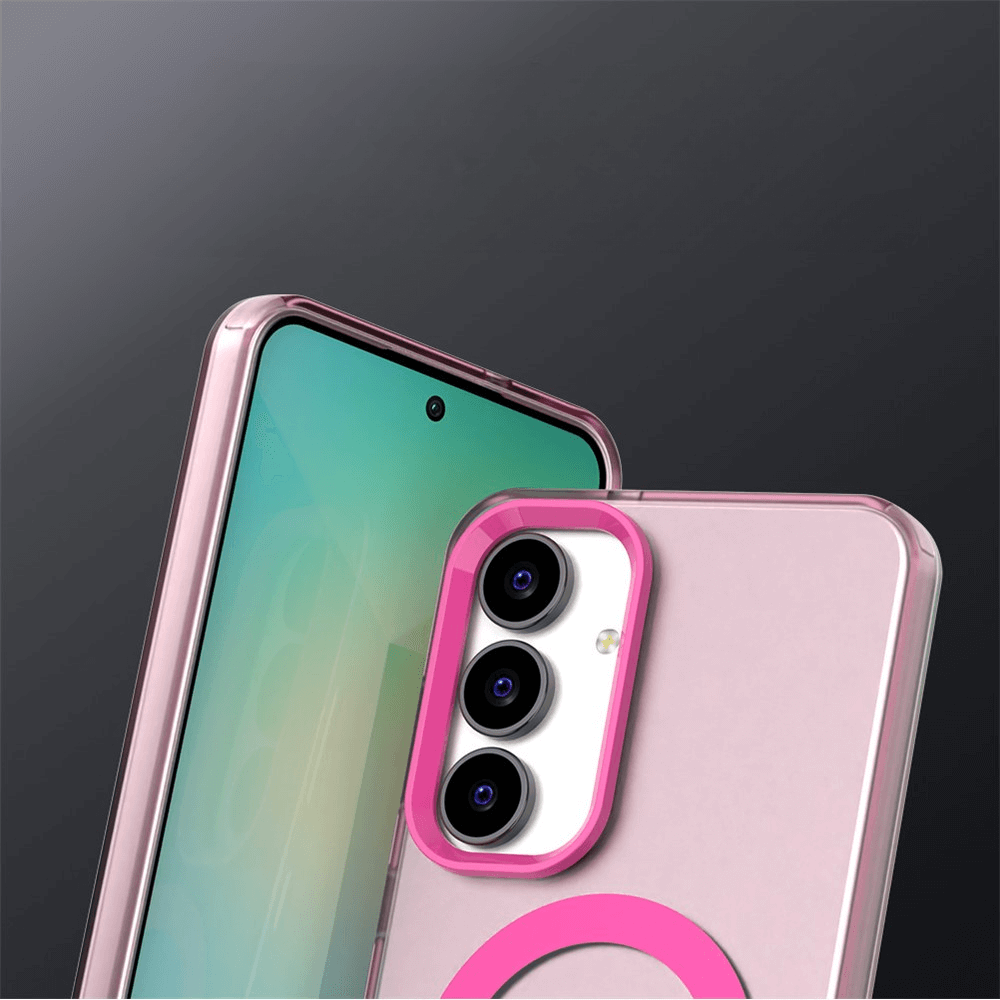 Galaxy S25 FE - Acryl-Handyhülle mit Magnet und Farbakzent