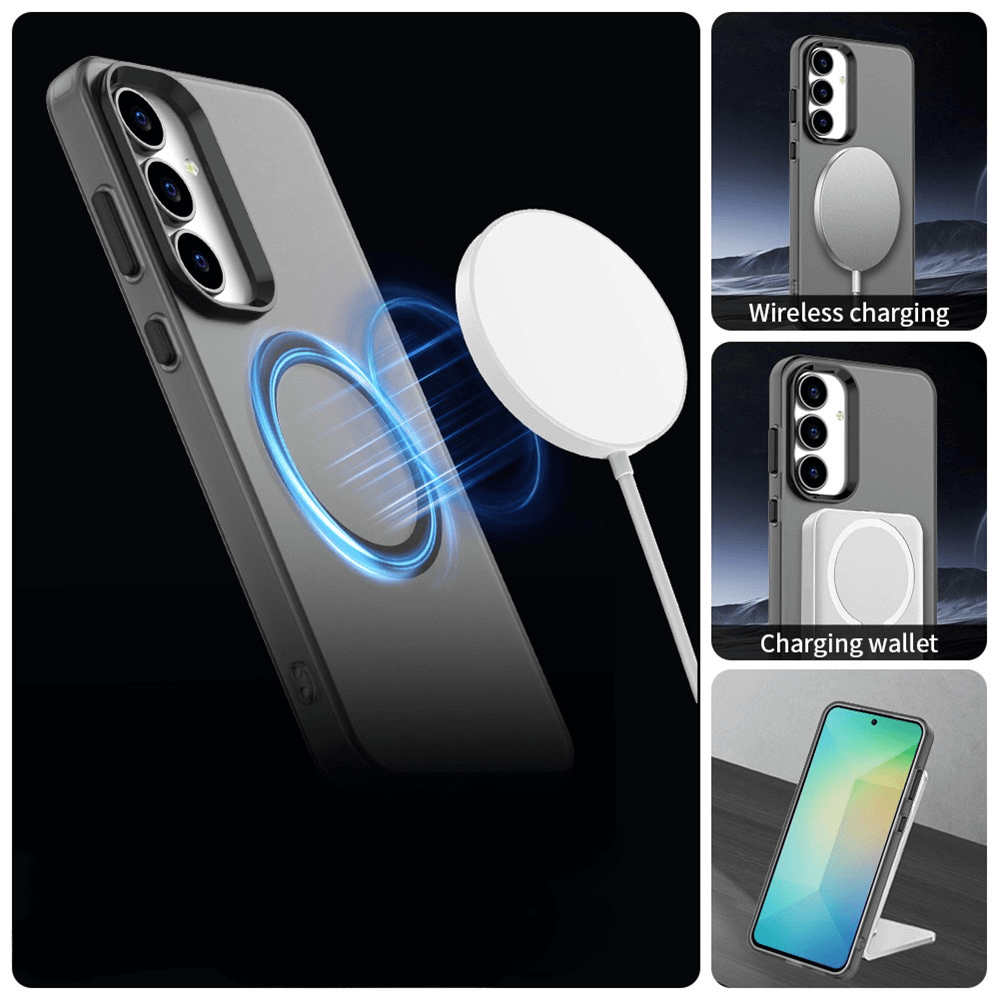 Galaxy S25 FE - Acryl-Handyhülle mit Magnet und Farbakzent