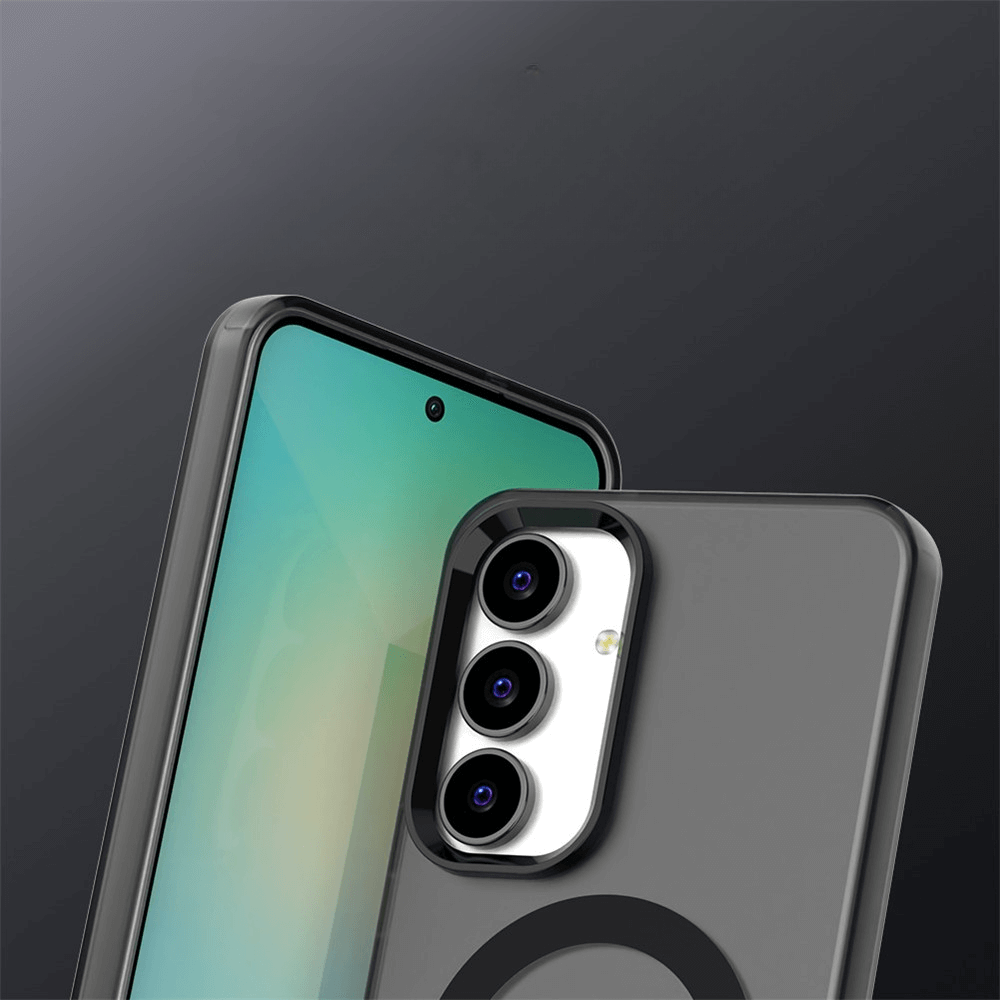 Galaxy S25 FE - Acryl-Handyhülle mit Magnet und Farbakzent