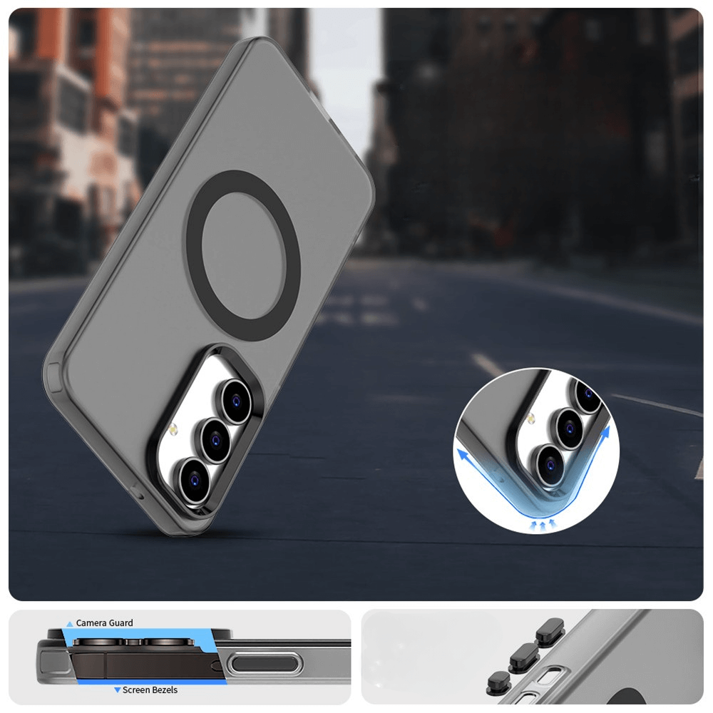 Galaxy S25 FE - Acryl-Handyhülle mit Magnet und Farbakzent