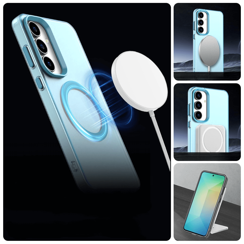 Galaxy S25 FE - Acryl-Handyhülle mit Magnet und Farbakzent