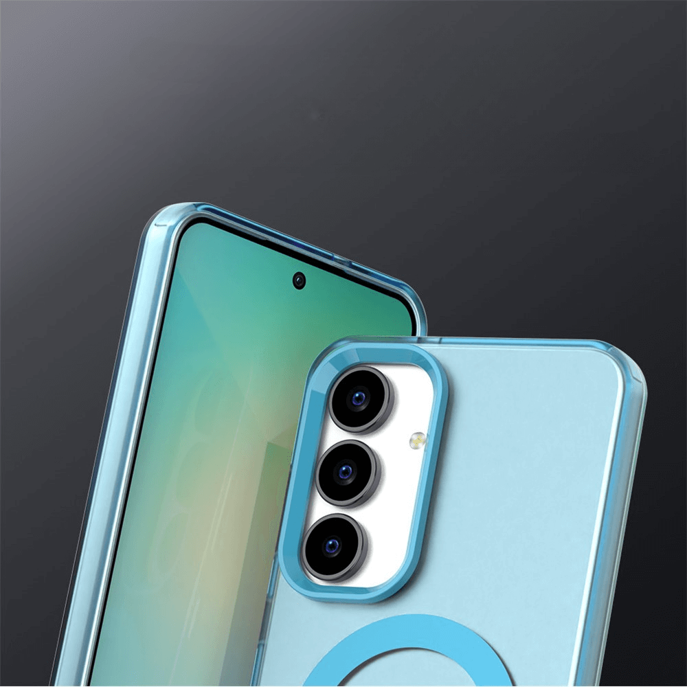 Galaxy S25 FE - Acryl-Handyhülle mit Magnet und Farbakzent