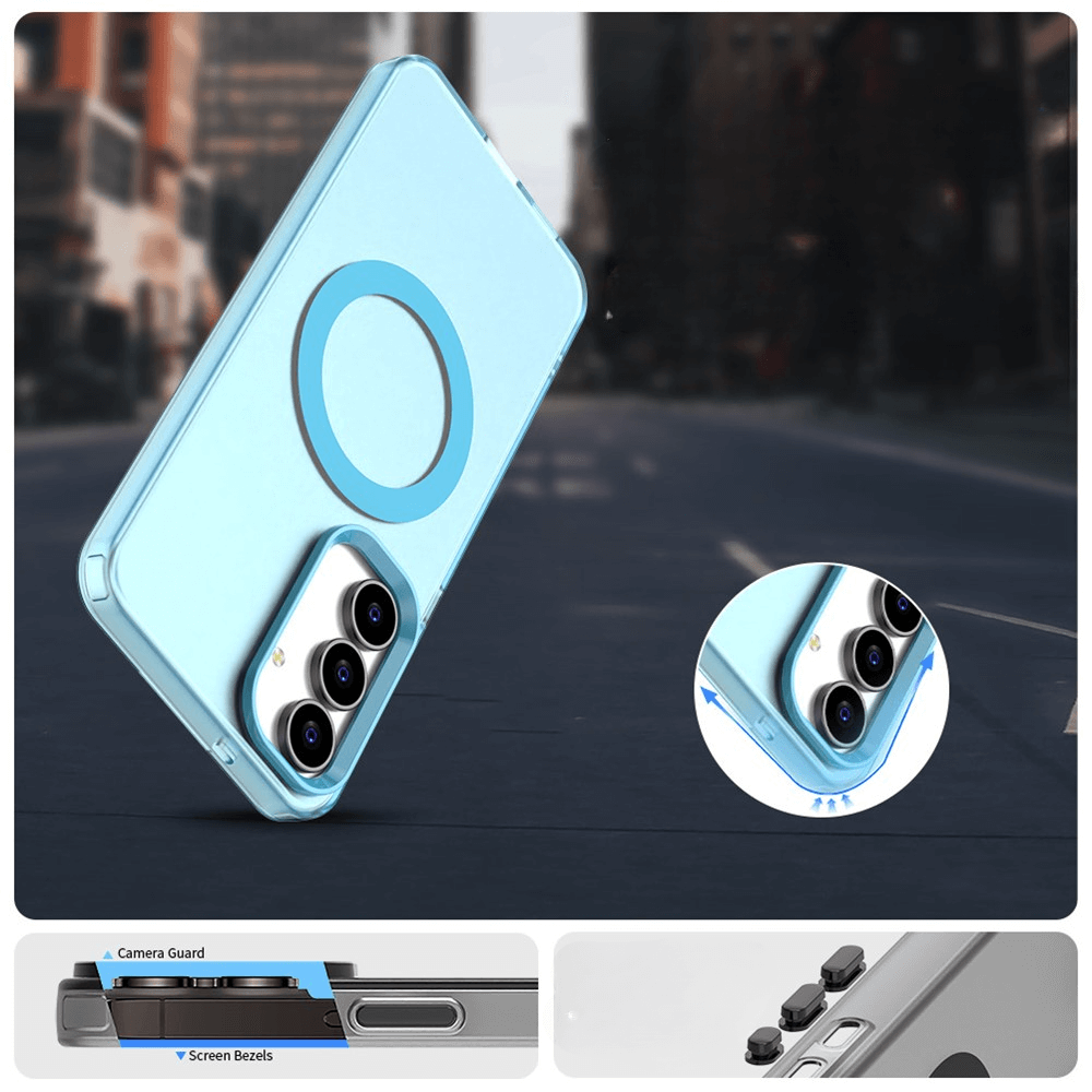 Galaxy S25 FE - Acryl-Handyhülle mit Magnet und Farbakzent