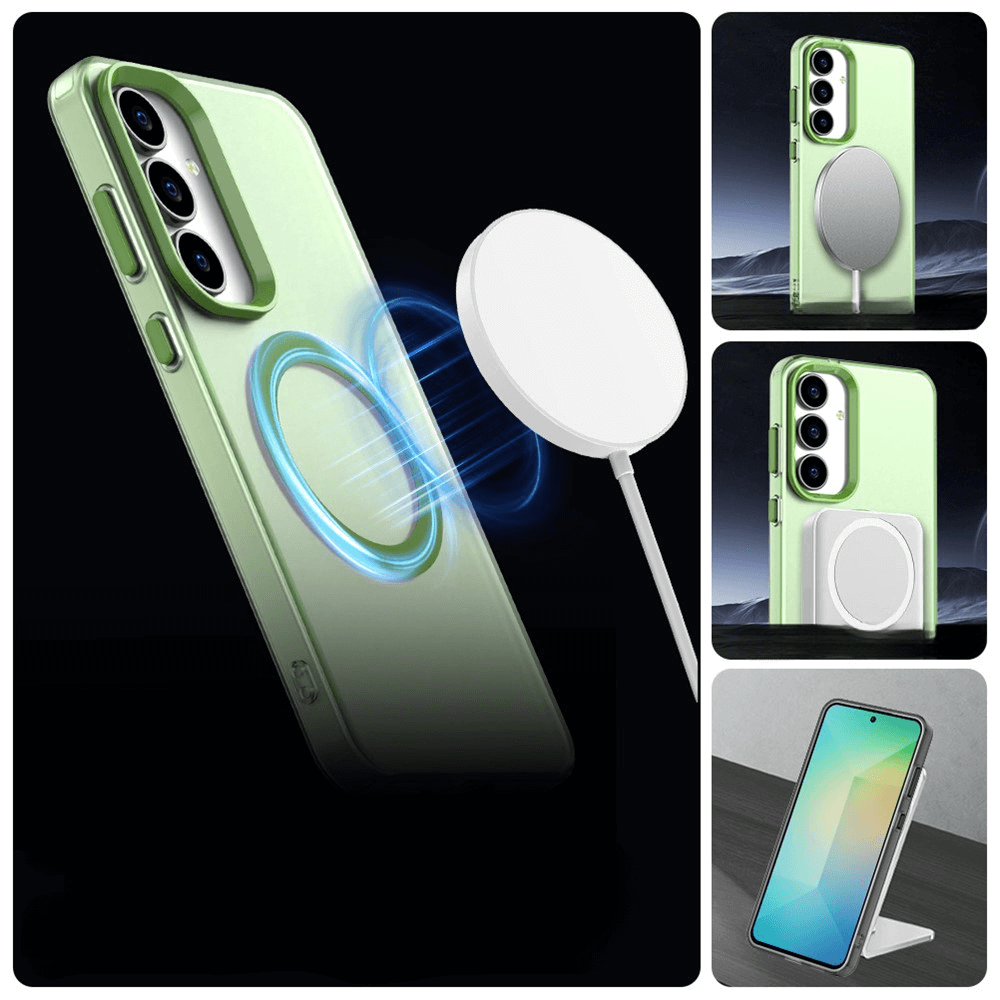 Galaxy S25 FE - Acryl-Handyhülle mit Magnet und Farbakzent