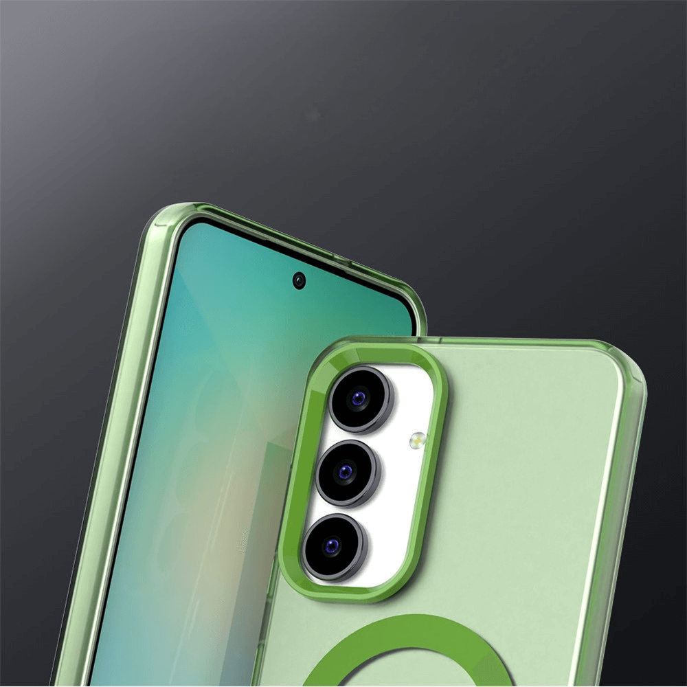 Galaxy S25 FE - Acryl-Handyhülle mit Magnet und Farbakzent