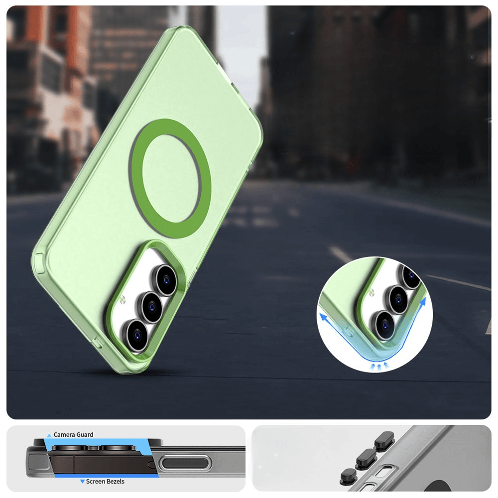 Galaxy S25 FE - Acryl-Handyhülle mit Magnet und Farbakzent