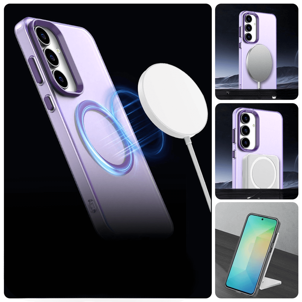 Galaxy S25 FE - Acryl-Handyhülle mit Magnet und Farbakzent