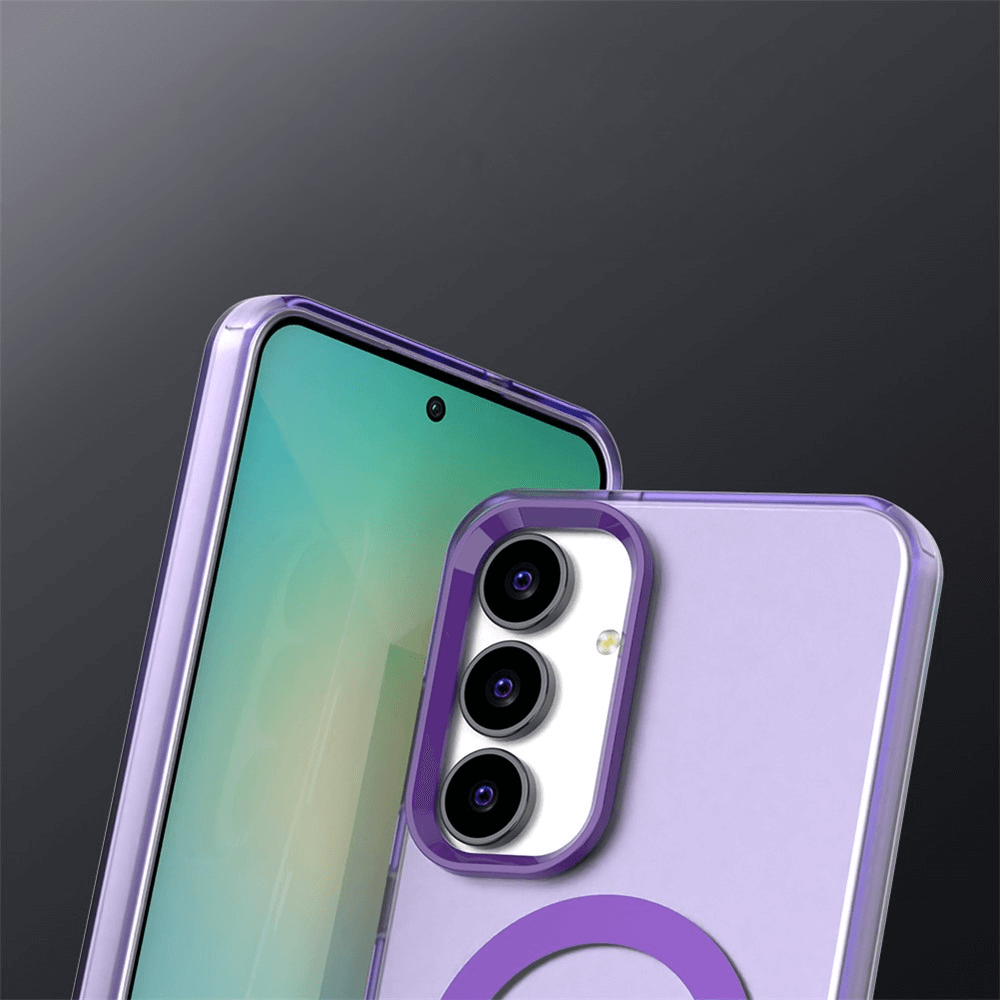 Galaxy S25 FE - Acryl-Handyhülle mit Magnet und Farbakzent