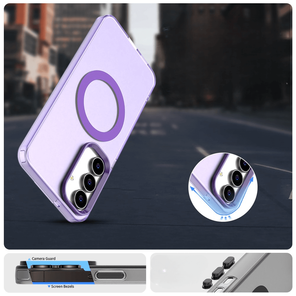 Galaxy S25 FE - Acryl-Handyhülle mit Magnet und Farbakzent