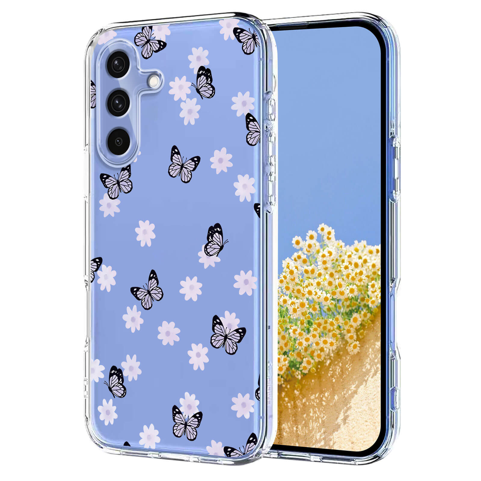 Galaxy S25 FE - Silicone Rubber Case Flowers
