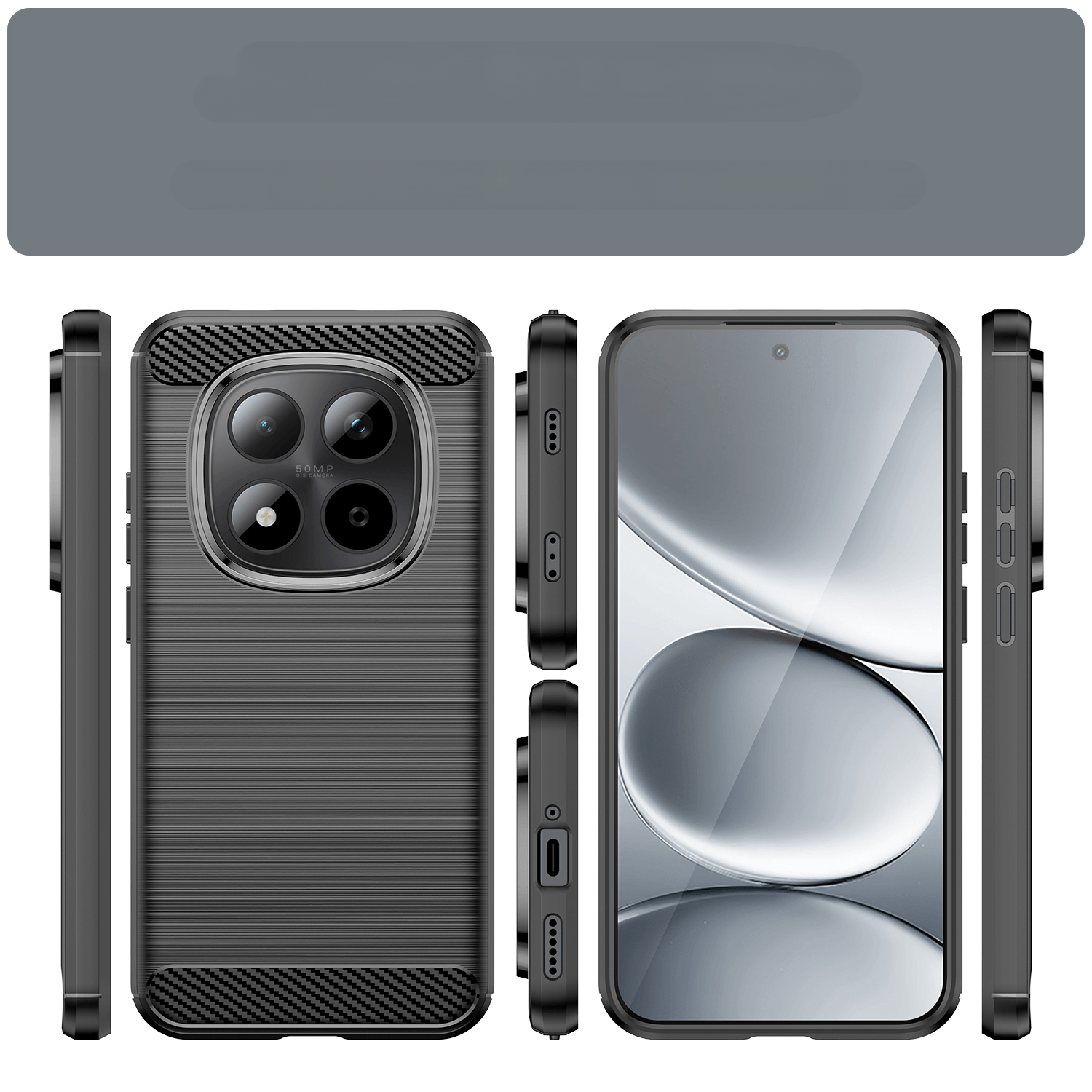Xiaomi Redmi Note 15 Pro 5G - Metal Carbon Look Case