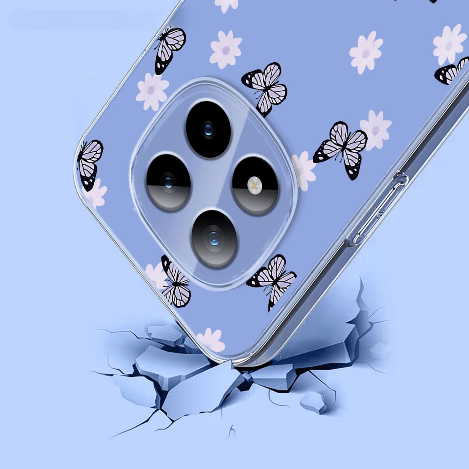 Xiaomi Redmi Note 15 Pro+ / Poco M8 Pro - Custodia in gomma siliconica fiori