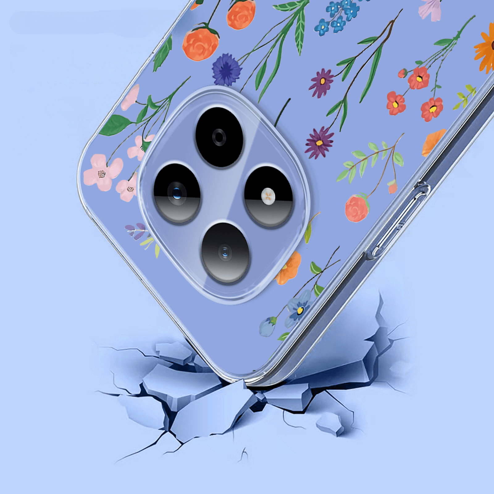 Xiaomi Redmi Note 15 Pro 5G - Custodia in gomma siliconica fiori