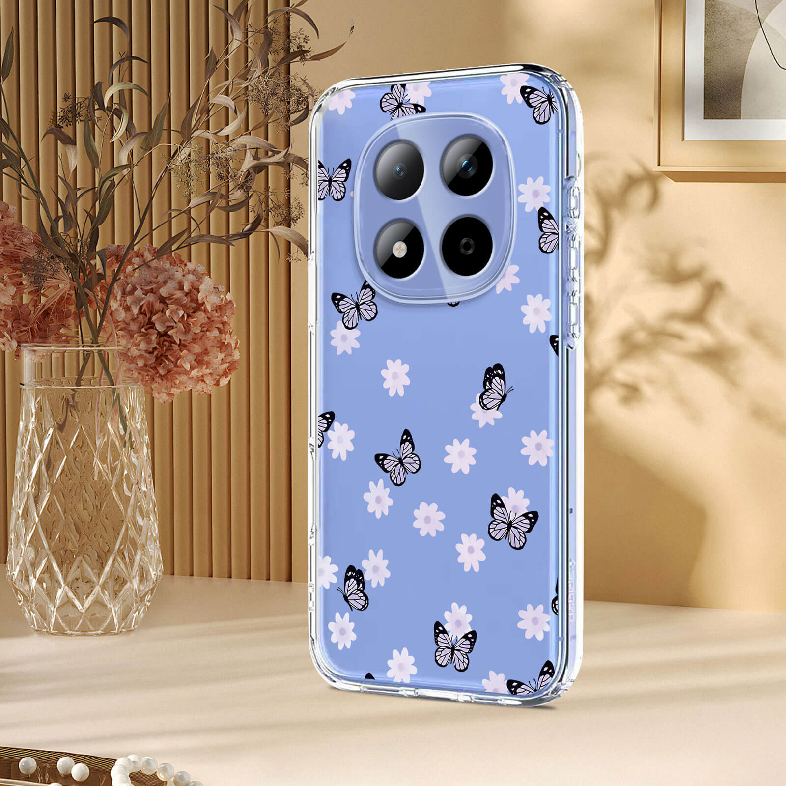 Xiaomi Redmi Note 15 Pro 5G - Custodia in gomma siliconica fiori