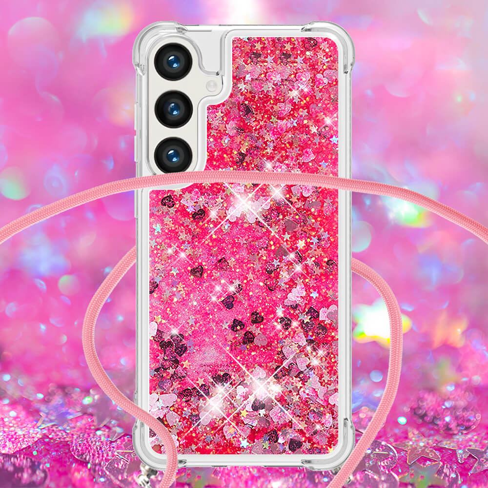 Galaxy S26 - Custodia glitterata con cordino