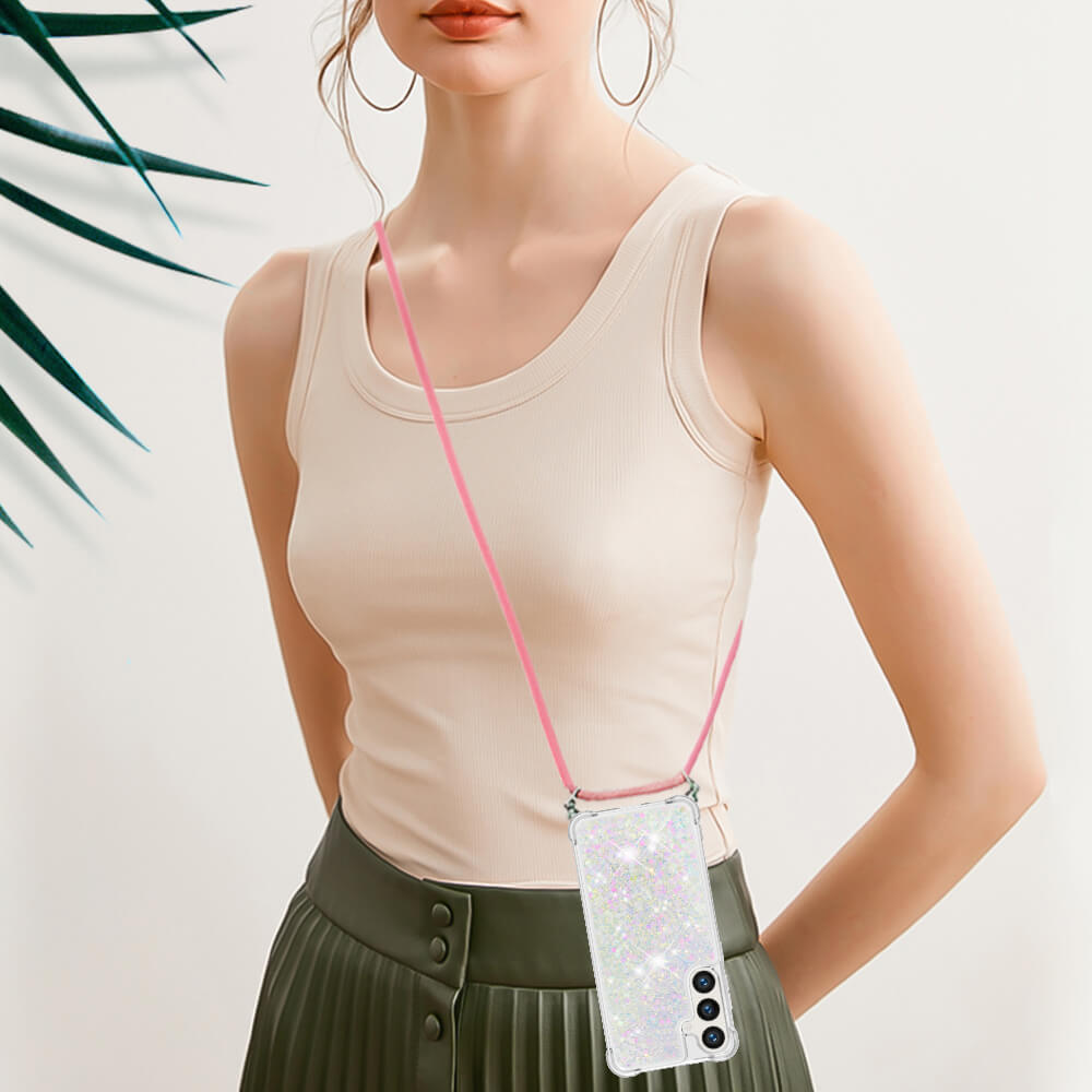 Galaxy S26 - Custodia glitterata con cordino