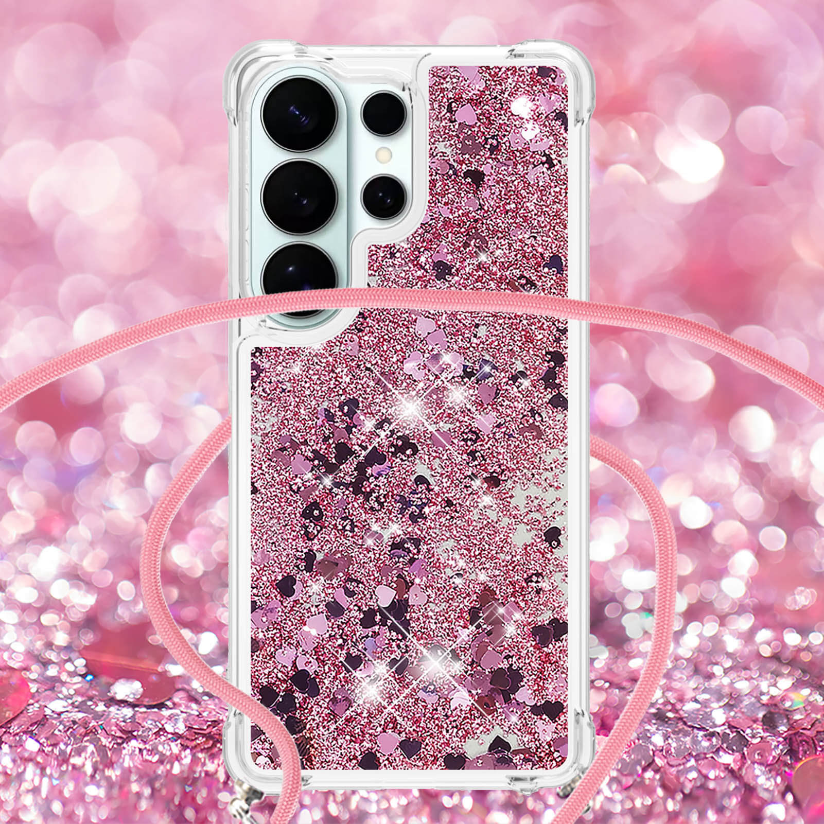 Galaxy S26 Ultra - Custodia glitterata con cordino