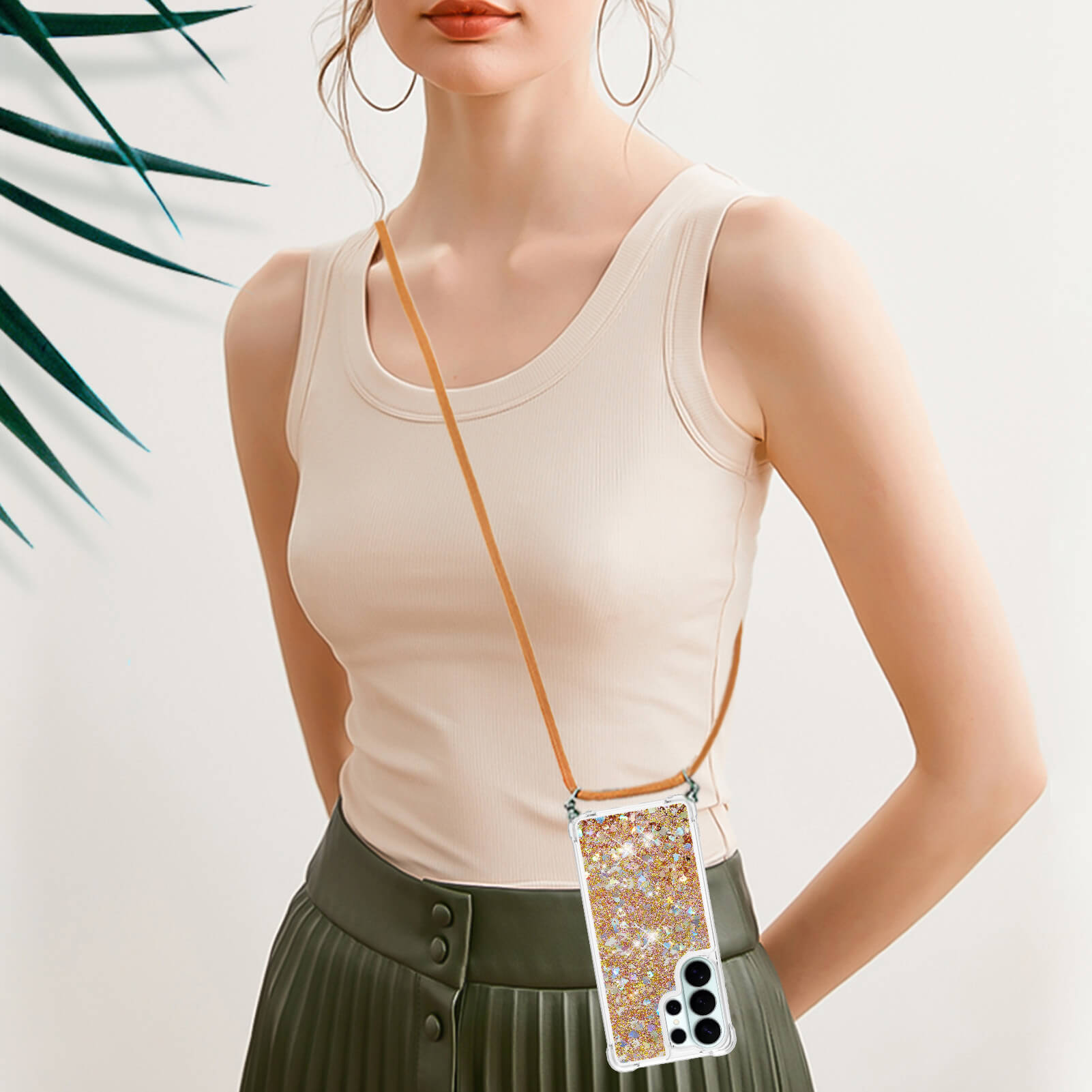 Galaxy S26 Ultra - Custodia glitterata con cordino